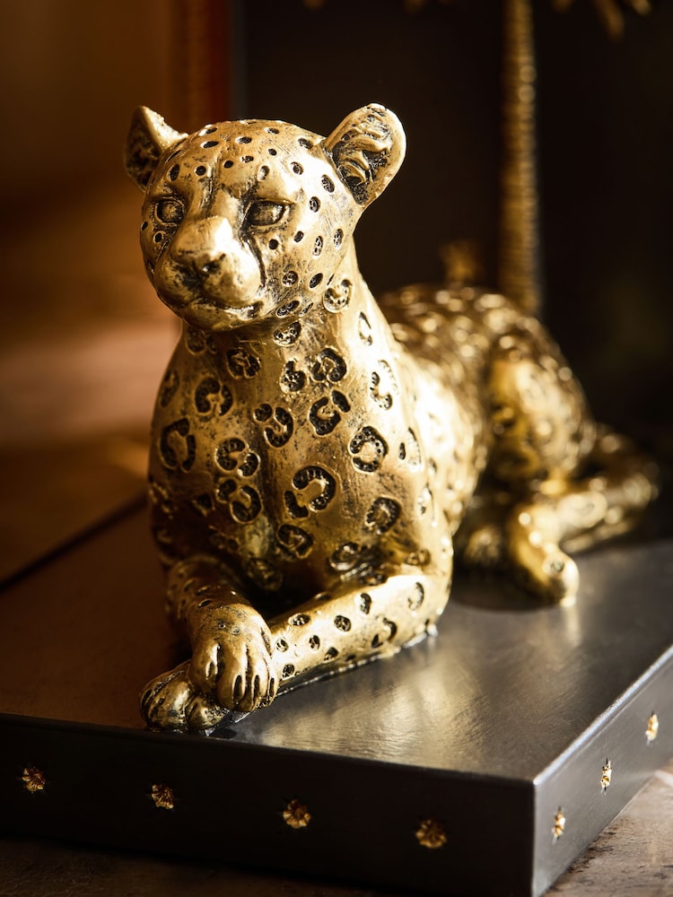 Gold Luca Leopard Bookend Ornament - Image 2 of 5