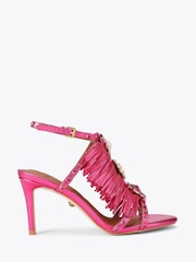 Kurt Geiger London Pink Jewel Fringe Sandals - Image 1 of 4