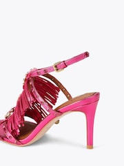 Kurt Geiger London Pink Jewel Fringe Sandals - Image 4 of 4