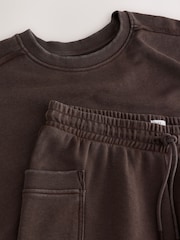 Chocolate Brown Sweatshirt and Short Loungewear Set - Image 2 of 3