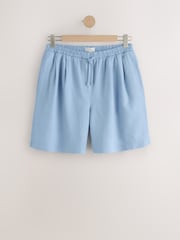 Coral / Blue Linen/Viscose Blend Shorts 2 Pack - Image 2 of 9