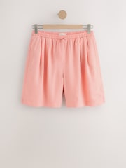Coral / Blue Linen/Viscose Blend Shorts 2 Pack - Image 3 of 9