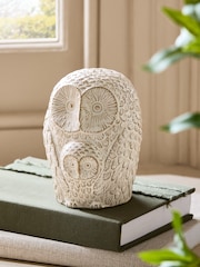 Cream Ceramic Owl Ornament - Image 1 of 3