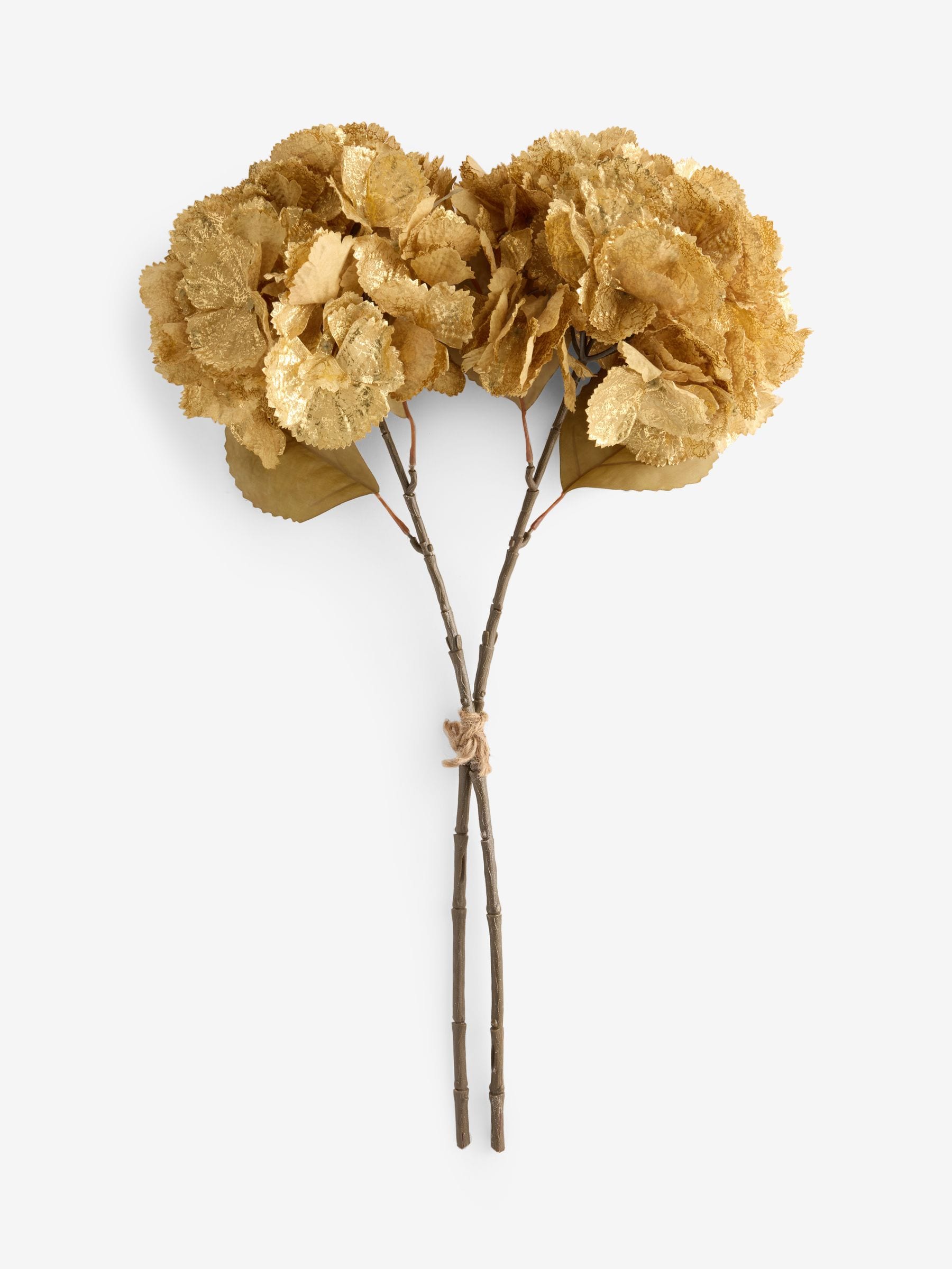Hydrangea4936　0419 Buy Gold Artificial Hydrangea (2 Stems) from Next Oman