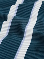 Teal Blue Smart Vertical Stripe T-Shirt - Image 8 of 8