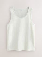 לבן בז' - Vertical Ribbed Vest - תמונה 5 מתוך 7