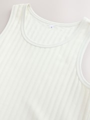 לבן בז' - Vertical Ribbed Vest - תמונה 6 מתוך 7
