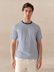 Blue Horizontal Stripe Ringer T-Shirt - Image 1 of 8