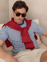 Blue Horizontal Stripe Ringer T-Shirt - Image 3 of 8