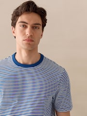 Blue Horizontal Stripe Ringer T-Shirt - Image 5 of 8