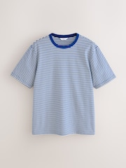 Blue Horizontal Stripe Ringer T-Shirt - Image 6 of 8