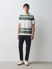 Green/White Regular Fit Horizontal Striped T-Shirt - Image 2 of 5
