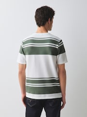 Green/White Regular Fit Horizontal Striped T-Shirt - Image 5 of 5