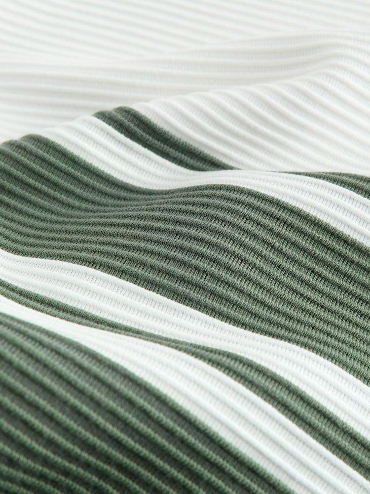 Green/White Regular Fit Horizontal Striped T-Shirt - Image 7 of 7