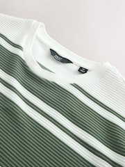 Green/White Regular Fit Horizontal Striped T-Shirt - Image 8 of 8