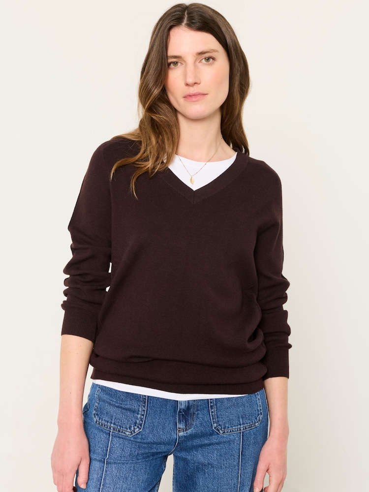 Čokoládově hnědá - FatFace Knitted Tunic Jumper - Obrázek 1 z 6 Čokoládově hnědá - FatFace Knitted Tunic Jumper - Obrázek 1 z 6
