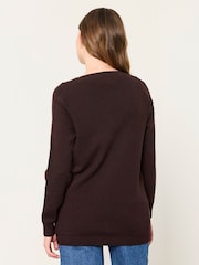 Čokoládově hnědá - FatFace Knitted Tunic Jumper - Obrázek 2 z 6