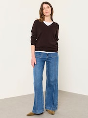 Čokoládově hnědá - FatFace Knitted Tunic Jumper - Obrázek 4 z 6