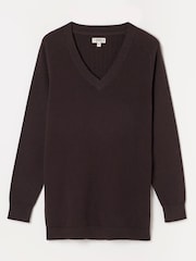 Čokoládově hnědá - FatFace Knitted Tunic Jumper - Obrázek 6 z 6