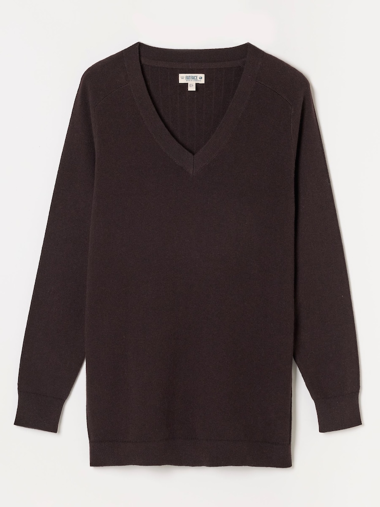 Čokoládově hnědá - FatFace Knitted Tunic Jumper - Obrázek 6 z 6 Čokoládově hnědá - FatFace Knitted Tunic Jumper - Obrázek 6 z 6