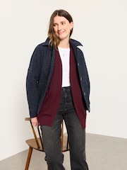 FatFace Selene Burgundy Red Knitted Longline Cardigan - Image 3 of 5