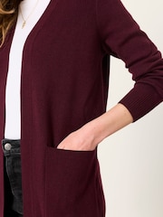 FatFace Selene Burgundy Red Knitted Longline Cardigan - Image 4 of 5