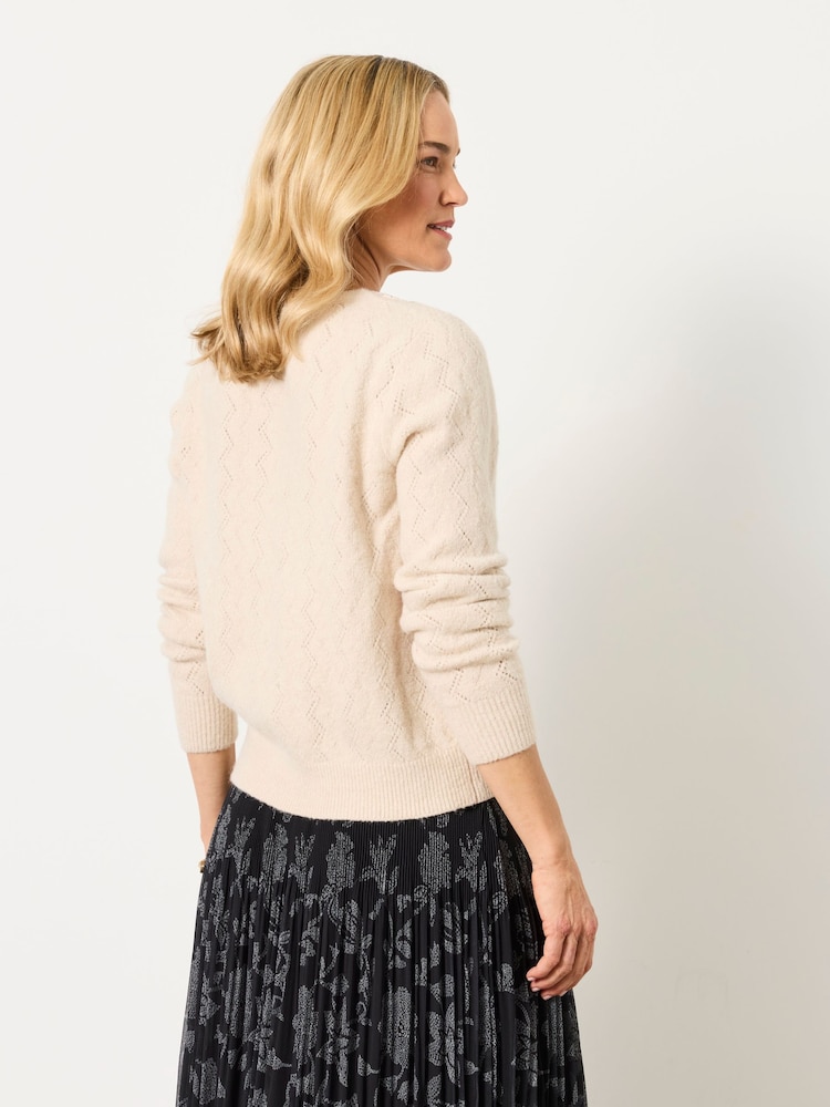 FatFace Skye Knitted Lace V Cardigan - Immagine 2 di 6