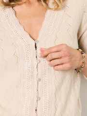 FatFace Skye Knitted Lace V Cardigan - Immagine 3 di 6