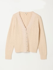 FatFace Skye Knitted Lace V Cardigan - Immagine 6 di 6
