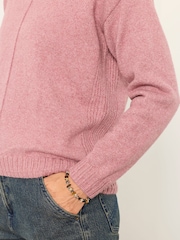 FatFace Barley Pink Knitted Crew Neck Jumper - Image 3 of 5
