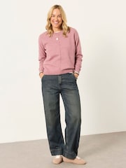 FatFace Barley Pink Knitted Crew Neck Jumper - Image 4 of 5