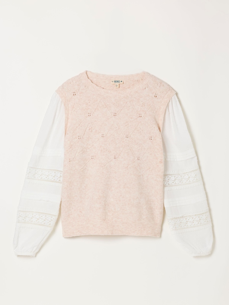 FatFace Kaia Oatmeal Double Layer Knitted Tank Shirt - Image 6 of 6 FatFace Kaia Oatmeal Double Layer Knitted Tank Shirt - Image 6 of 6