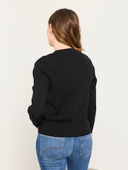 Noir - Cardigan FatFace en maille boutonné sur le devant - Image 2 de 5