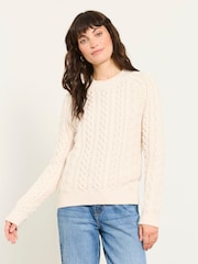 FatFace Bryony Ivory Knitted Cable Jumper - Image 1 of 5