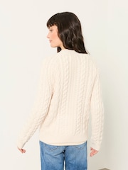 FatFace Bryony Ivory Knitted Cable Jumper - Image 2 of 5