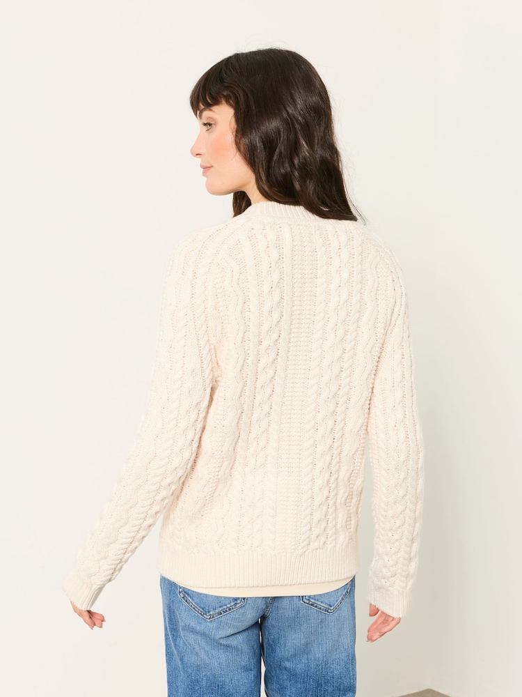 FatFace Bryony Ivory Knitted Cable Jumper - Image 2 of 5 FatFace Bryony Ivory Knitted Cable Jumper - Image 2 of 5