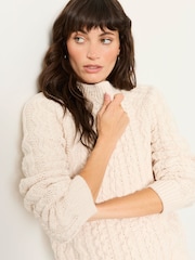 FatFace Bryony Ivory Knitted Cable Jumper - Image 3 of 5