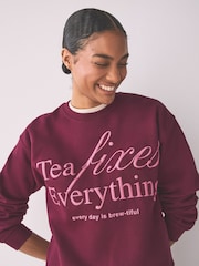Burgundy Red Tea Sweatshirt - Image 4 of 7