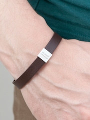 Treat Republic Personalised Mens Soho Tag Message Leather Bracelet - Image 4 of 4