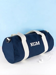 Treat Republic Blue Monogrammed Barrel Gym Bag - Image 3 of 7