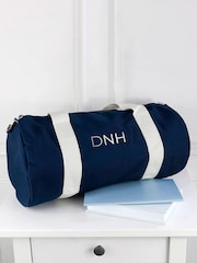 Treat Republic Blue Monogrammed Barrel Gym Bag - Image 4 of 7