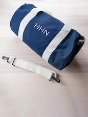 Treat Republic Blue Monogrammed Barrel Gym Bag - Image 6 of 7