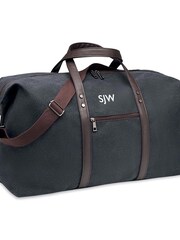 Treat Republic Personalised Washed Canvas Weekend Black Bag - Image 1 of 1