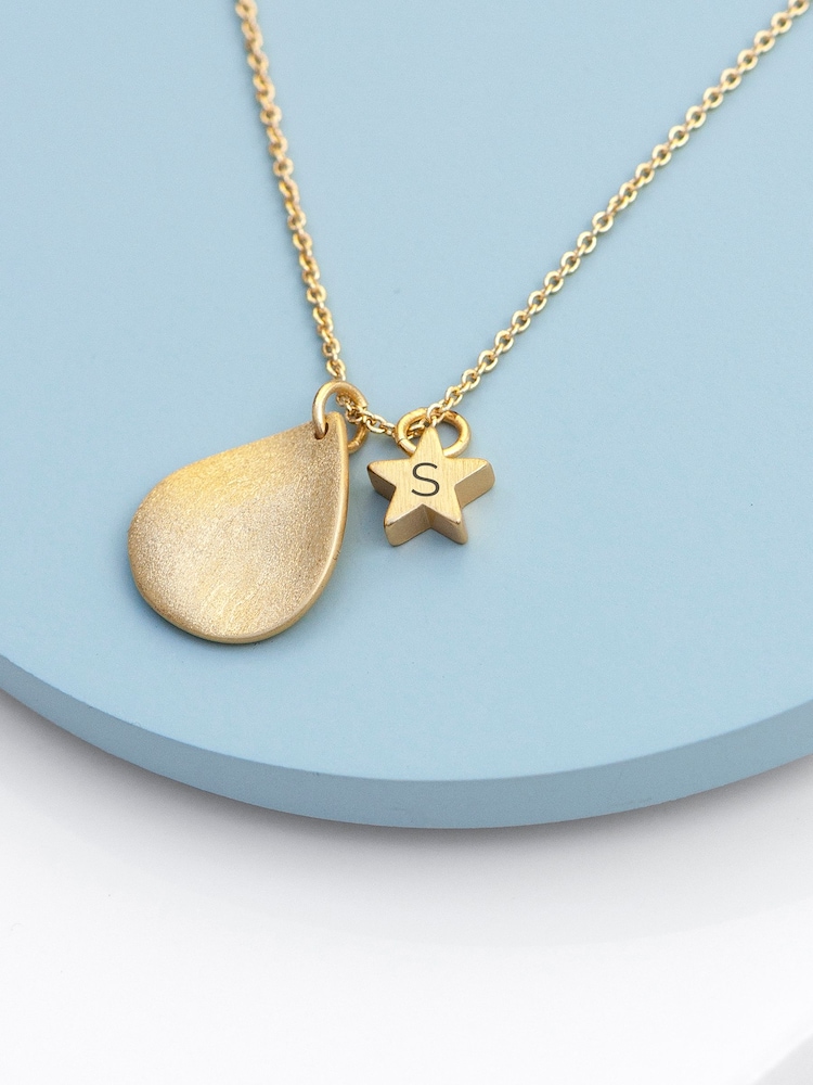 Treat Republic Personalised Matte Star and Drop Necklace - Image 1 of 5