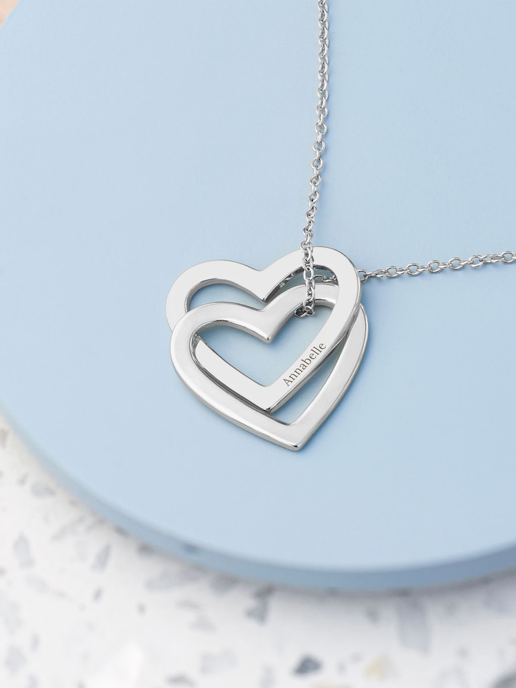 Treat Republic Personalised Entwined Hearts Necklace - Image 1 of 4 Treat Republic Personalised Entwined Hearts Necklace - Image 1 of 4