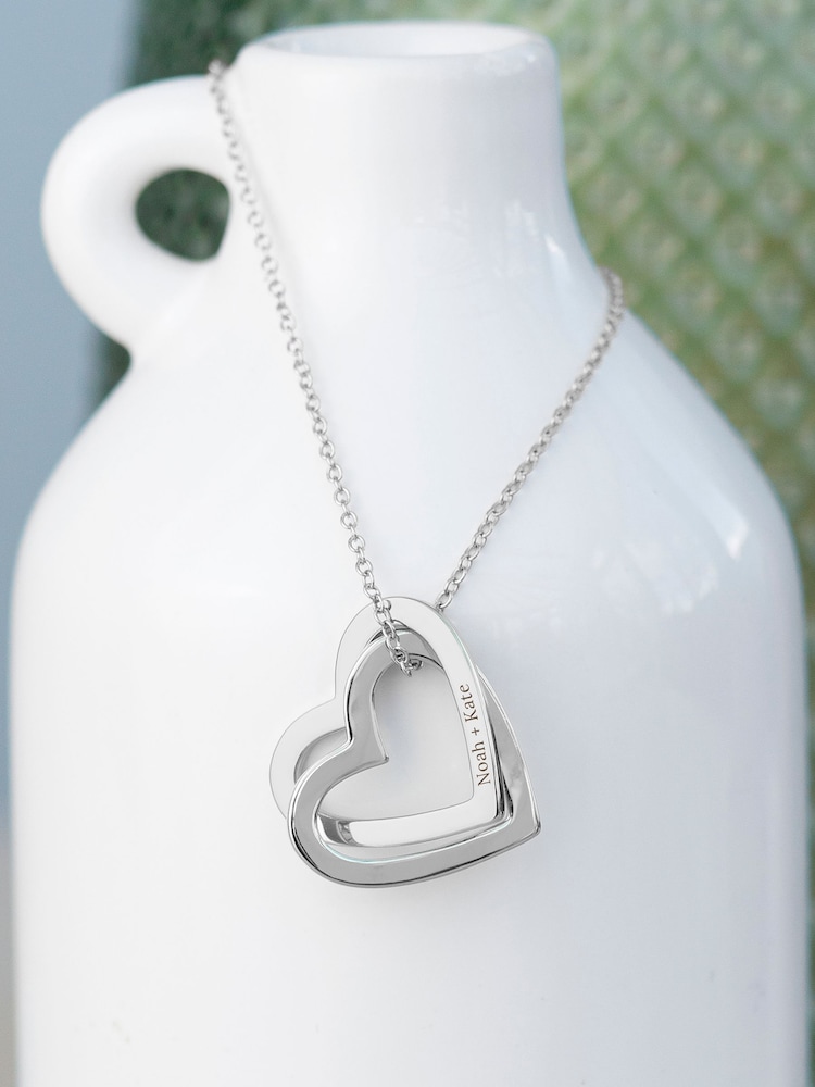 Treat Republic Personalised Entwined Hearts Necklace - Image 2 of 4 Treat Republic Personalised Entwined Hearts Necklace - Image 2 of 4