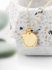 Treat Republic Personalised Polished Heart and Disc Necklace - Image 1 of 4
