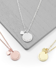 Treat Republic Personalised Polished Heart and Disc Necklace - Image 2 of 4