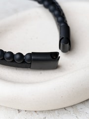 Treat Republic Personalised Mens Beaded and Stacked Leather Cross Bracelet - Image 4 of 5