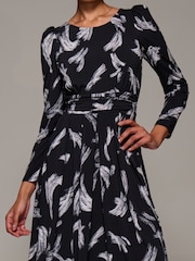 Jolie Moi Black Puff Long Sleeve Jersey Maxi Dress - Image 3 of 6